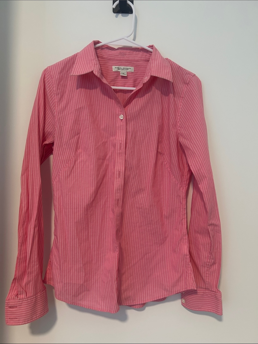 Banana Republic Pink Striped Dress Shirt